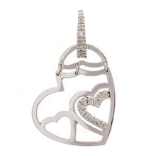 Load image into Gallery viewer, 14k White Gold 0.12ctw Diamond Hinge Heart Pendant w/ Open &amp; Close Bail
