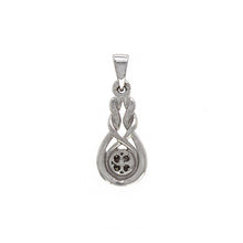 Load image into Gallery viewer, 10K White Gold 0.15ctw Diamond Braided Twist Drop Pendant
