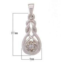 Load image into Gallery viewer, 10K White Gold 0.15ctw Diamond Braided Twist Drop Pendant