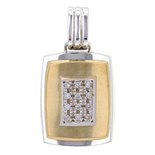 Load image into Gallery viewer, Men&#39;s 14k Yellow &amp; White Gold 0.10ctw Diamond Matte &amp; Bright Finish Pendant