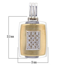 Load image into Gallery viewer, Men&#39;s 14k Yellow &amp; White Gold 0.10ctw Diamond Matte &amp; Bright Finish Pendant
