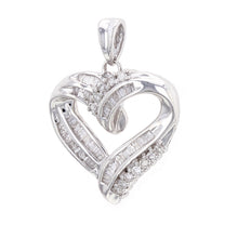 Load image into Gallery viewer, 14k White Gold 1.44ctw Mixed Cut Diamond Open Heart Pendant