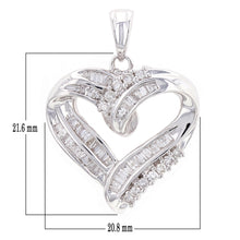 Load image into Gallery viewer, 14k White Gold 1.44ctw Mixed Cut Diamond Open Heart Pendant