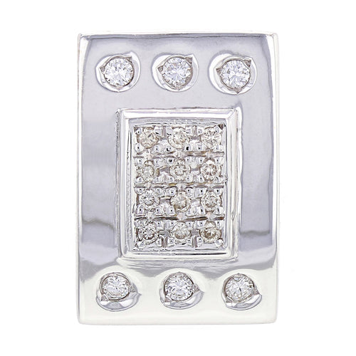 14k White Gold 1/2ctw Brilliant Cut Diamond Slide Floating Pendant