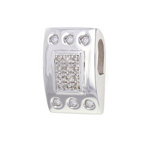 14k White Gold 1/2ctw Brilliant Cut Diamond Slide Floating Pendant
