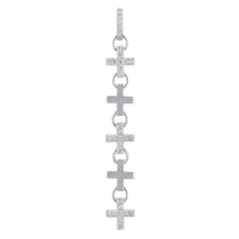 Load image into Gallery viewer, 18k White Gold 1/4ctw Brilliant Cut Diamond Pave Dangle Cross Pendant