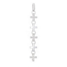 Load image into Gallery viewer, 18k White Gold 1/4ctw Brilliant Cut Diamond Pave Dangle Cross Pendant