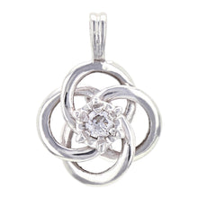 Load image into Gallery viewer, 14k White Gold 0.15ctw Diamond Solitaire Eternal Love Knot Pendant