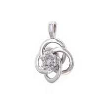 Load image into Gallery viewer, 14k White Gold 0.15ctw Diamond Solitaire Eternal Love Knot Pendant