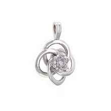 Load image into Gallery viewer, 14k White Gold 0.15ctw Diamond Solitaire Eternal Love Knot Pendant