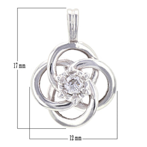 14k White Gold 0.15ctw Diamond Solitaire Eternal Love Knot Pendant