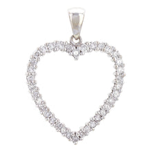 Load image into Gallery viewer, 14k White Gold 1ctw Brilliant Cut Diamond Open Love Heart Pendant