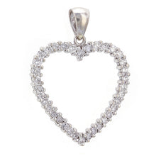 Load image into Gallery viewer, 14k White Gold 1ctw Brilliant Cut Diamond Open Love Heart Pendant