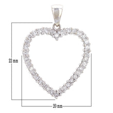 Load image into Gallery viewer, 14k White Gold 1ctw Brilliant Cut Diamond Open Love Heart Pendant