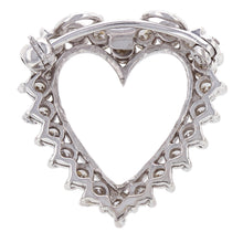 Load image into Gallery viewer, 14k White Gold 1 1/3ctw Diamond Cluster Heart Convertible Pendant/Pin
