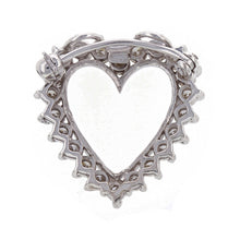 Load image into Gallery viewer, 14k White Gold 1 1/3ctw Diamond Cluster Heart Convertible Pendant/Pin