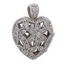 Load image into Gallery viewer, 14k White Gold 1/2ctw Diamond Pave Puffed Heart Pendant