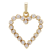 Load image into Gallery viewer, 14k Yellow Gold 1ctw Diamond Open Heart Eternity Pendant