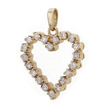Load image into Gallery viewer, 14k Yellow Gold 1ctw Diamond Open Heart Eternity Pendant