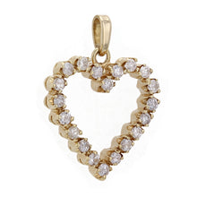 Load image into Gallery viewer, 14k Yellow Gold 1ctw Diamond Open Heart Eternity Pendant