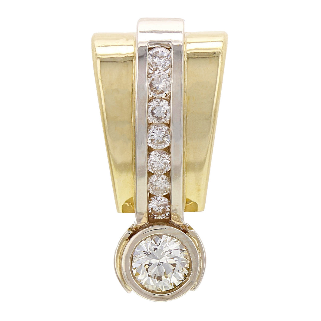 14k Yellow Gold 0.85ctw Diamond Bezel Slide Pendant