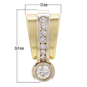 14k Yellow Gold 0.85ctw Diamond Bezel Slide Pendant