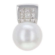 Load image into Gallery viewer, 14k White Gold 14.50mm White Cultured Pearl &amp; 0.74ctw Diamond Pendant