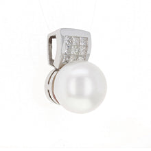 Load image into Gallery viewer, 14k White Gold 14.50mm White Cultured Pearl &amp; 0.74ctw Diamond Pendant