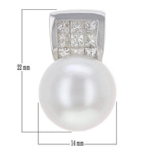 Load image into Gallery viewer, 14k White Gold 14.50mm White Cultured Pearl &amp; 0.74ctw Diamond Pendant