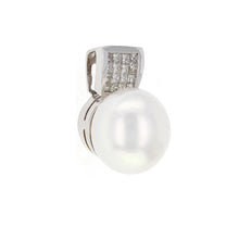 Load image into Gallery viewer, 14k White Gold 13.50mm White Cultured Pearl &amp; 0.74ctw Diamond Pendant