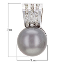 Load image into Gallery viewer, 14k White Gold 11.50mm Black Cultured Tahitian Pearl &amp; 0.40ctw Diamond Pendant