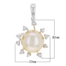 Load image into Gallery viewer, 18k White Gold 12.50mm White Cultured Pearl &amp; 0.30ctw Diamond Open Bail Pendant