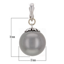 Load image into Gallery viewer, 14k White Gold 13.50mm Black Cultured Tahitian Pearl Drop Pendant