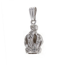 Load image into Gallery viewer, 14k White Gold 0.18ctw Diamond Royalty Crown Pendant