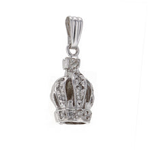 Load image into Gallery viewer, 14k White Gold 0.18ctw Diamond Royalty Crown Pendant