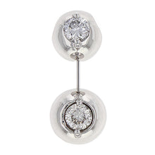 Load image into Gallery viewer, 14k White Gold 1/3ctw Diamond Two Stone Bezel Pendant