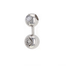 Load image into Gallery viewer, 14k White Gold 1/3ctw Diamond Two Stone Bezel Pendant