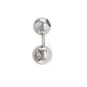 14k White Gold 1/3ctw Diamond Two Stone Bezel Pendant
