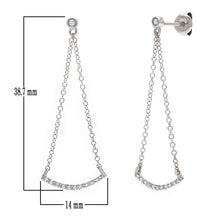 Load image into Gallery viewer, 14k White Gold 1/10 Cttw Diamond Stud &amp; Curved Horizontal Bar Swing Earrings (H-I Color, I1-I2)