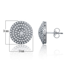 Load image into Gallery viewer, 14k White Gold &amp; 1 Cttw Diamond Pav Triple Halo Round Button Earrings (H-I Color, I1-I2)