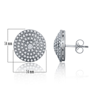 14k White Gold & 1 Cttw Diamond Pav Triple Halo Round Button Earrings (H-I Color, I1-I2)