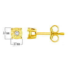 Load image into Gallery viewer, 10k Yellow or White Gold 4-Prong Diamond 2-Point Stud Earrings (H-I Color, I1-I2)