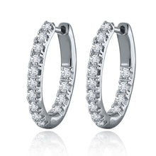 Load image into Gallery viewer, 14k .50ctw Brilliant Diamond Hoop earring with secure snap back