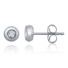 Load image into Gallery viewer, 14k White Gold Diamond Bezel Stud Earrings with Friction Back (1.50 cttw, H-I Color, I1-I2 Clarity)