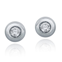 Load image into Gallery viewer, 14k White Gold Diamond Bezel Stud Earrings with Friction Back (1.50 cttw, H-I Color, I1-I2 Clarity)