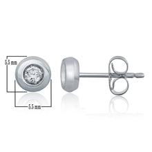 Load image into Gallery viewer, 14k White Gold Diamond Bezel Stud Earrings with Friction Back (1.50 cttw, H-I Color, I1-I2 Clarity)