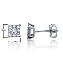 Load image into Gallery viewer, 14k White Gold Diamond Stud Earrings with Friction Back (0.34 cttw, H-I Color, I1-I2 Clarity)