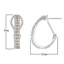 Load image into Gallery viewer, 10k White Gold Diamond Hoop Earrings with Latch Back (1.00 cttw, I-J Color, I1-I2 Clarity)