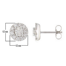 Load image into Gallery viewer, 10k White Gold Diamond Stud Earrings with Friction Back (0.50 cttw, I-J Color, I1-I2 Clarity)