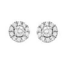 Load image into Gallery viewer, 14k White Gold Diamond Stud Round Earrings with Friction Back (0.75 cttw, I-J Color, I1-I2 Clarity)